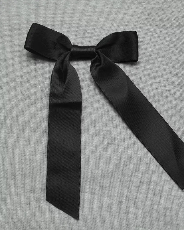 Bow Detail Round Neck Sweatshirt