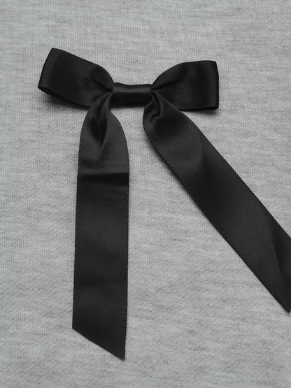 Bow Detail Round Neck Sweatshirt