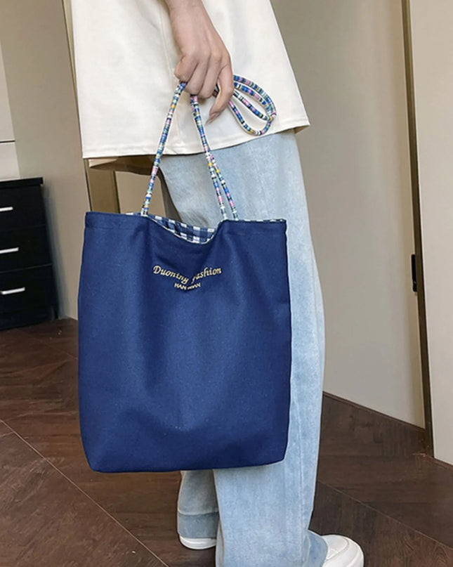 Gingham Pattern Tote Bag