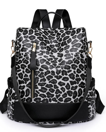Leopard Print Backpack Bag