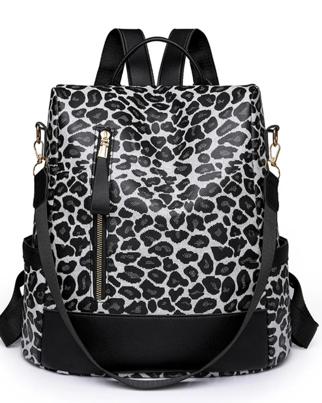 Leopard Print Backpack Bag
