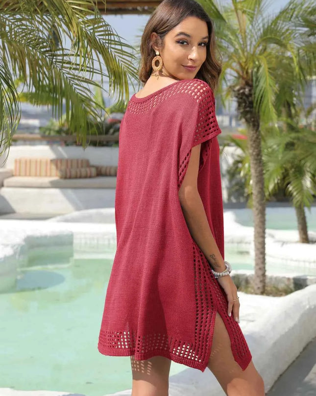 Crochet Trim Beach Cover Up Dress