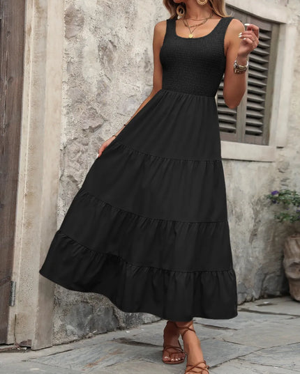 Ivy Lane Smocked Scoop Neck Sleeveless Tank Dress 