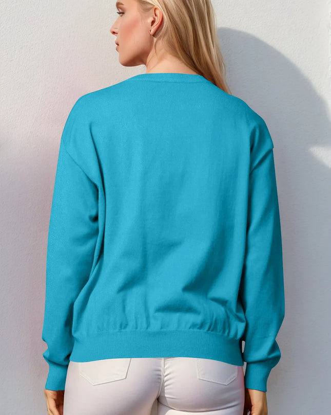 Double Take Full Size Nutcracker Sequin Long Sleeve Sweater