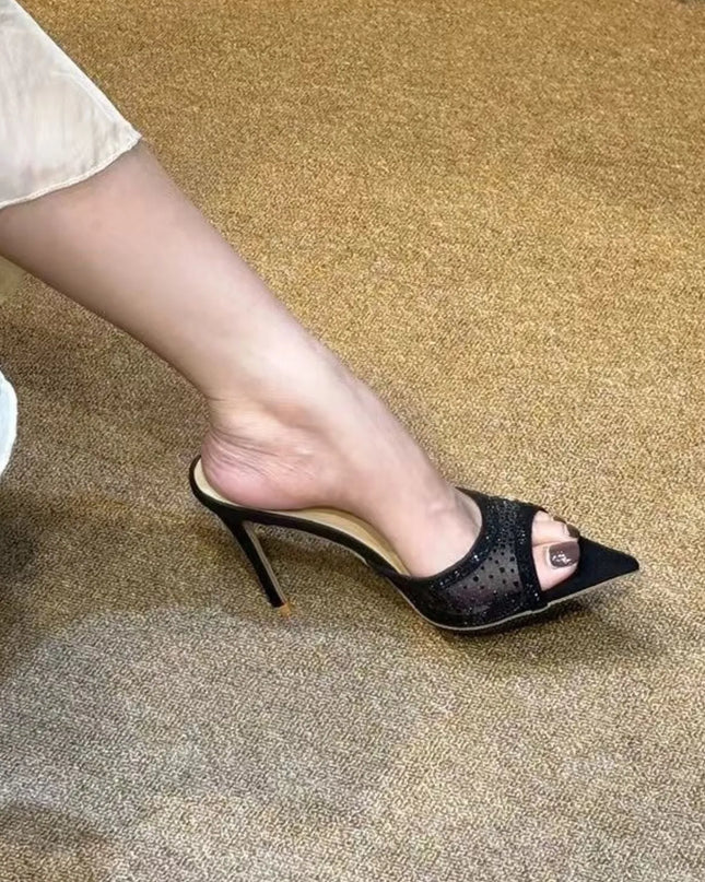 Rhinestone Embellished Open Toe Sandals 