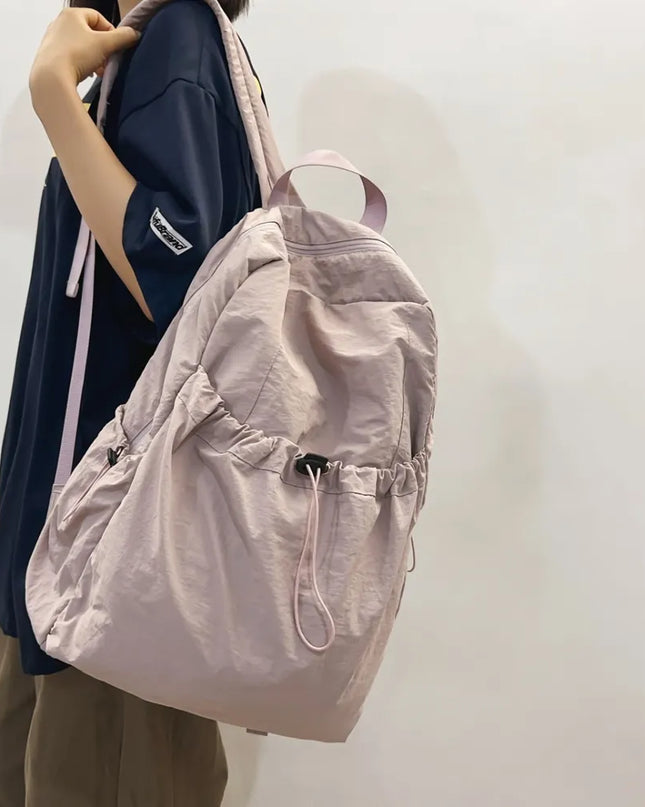 Drawstring Nylon Backpack Bag
