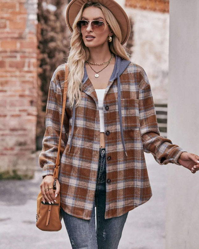 Oversized Plaid Button Up Shacket