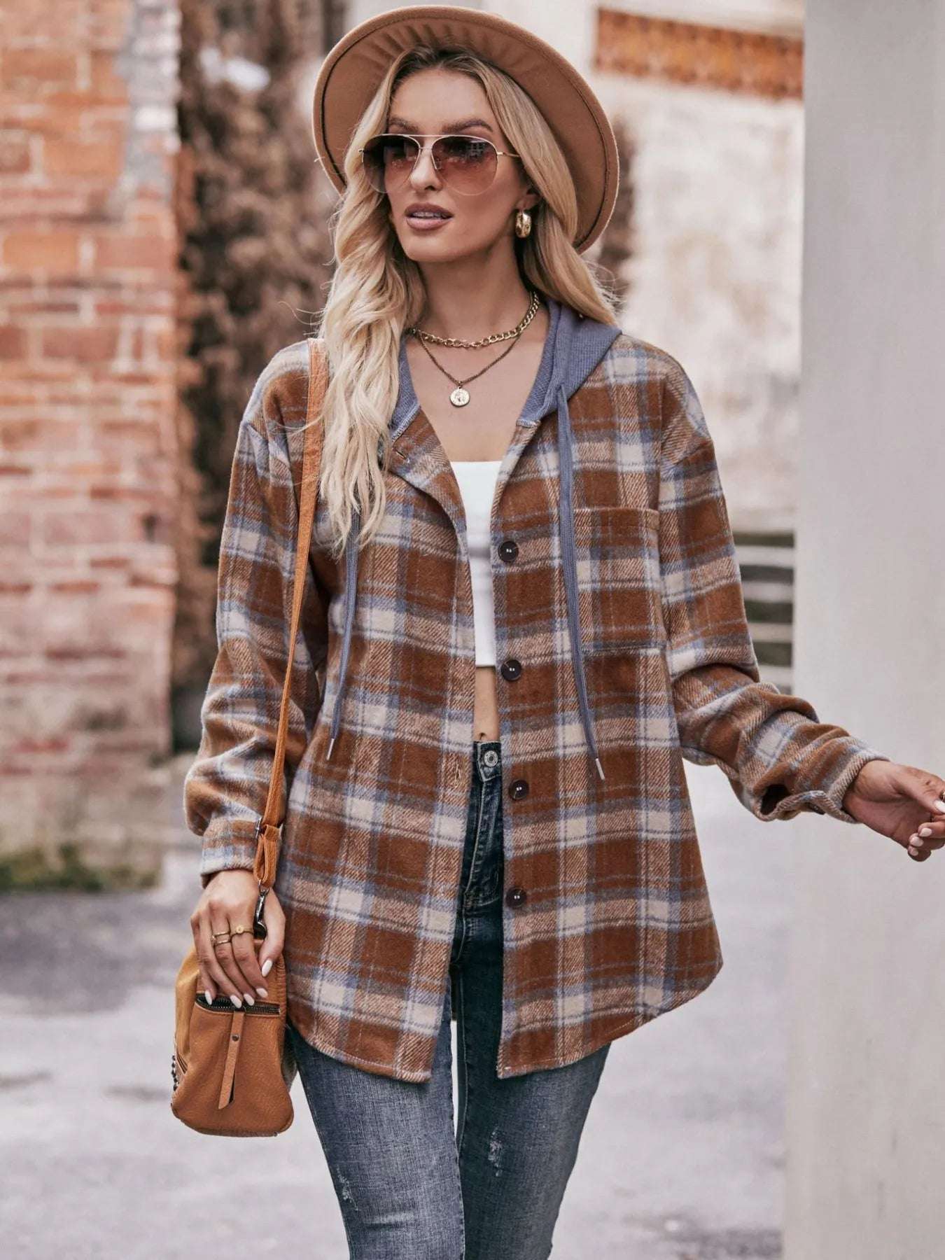 Oversized Plaid Button Up Shacket