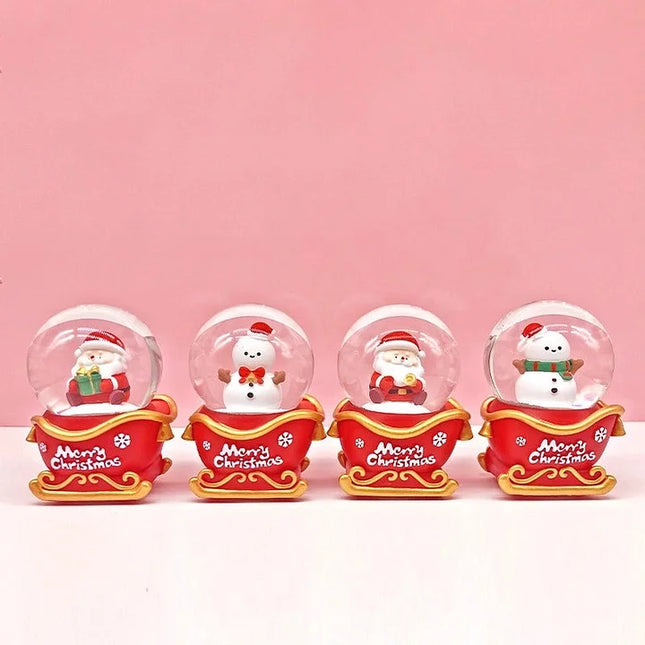 Christmas Tree Santa Claus Snowman Crystal Glass Christmas Ornaments. Christmas Luminous Crystal Ball O