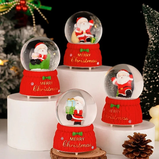 Christmas Tree Santa Claus Snowman Crystal Glass Christmas Ornaments. Christmas Luminous Crystal Ball M