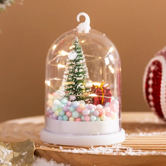 Christmas Cute Christmas Tree Plastic Home Party Night Lights B (Warm Light)