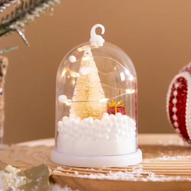 Christmas Cute Christmas Tree Plastic Home Party Night Lights C(Warm Light)