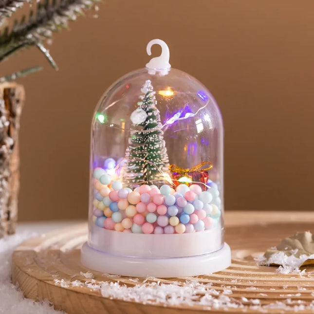 Christmas Cute Christmas Tree Plastic Home Party Night Lights E(Warm Light)