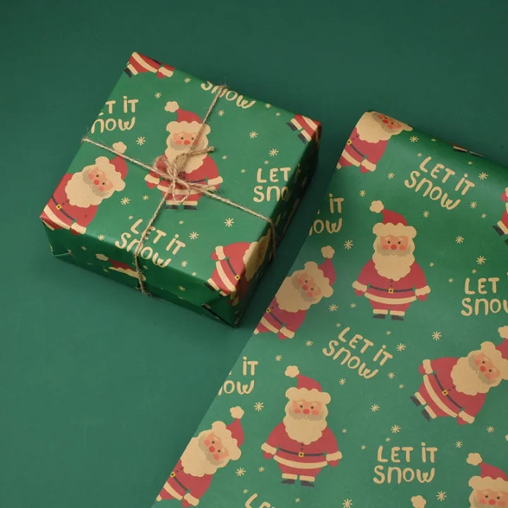 Christmas Gift Wrapping Paper Thickened Christmas Cowhide Wrapping Paper Christmas Tree Elk Gift Box Wrapping Paper Santa Claus 2|Santa Claus 2*50*70Cm-50 * 70Cm