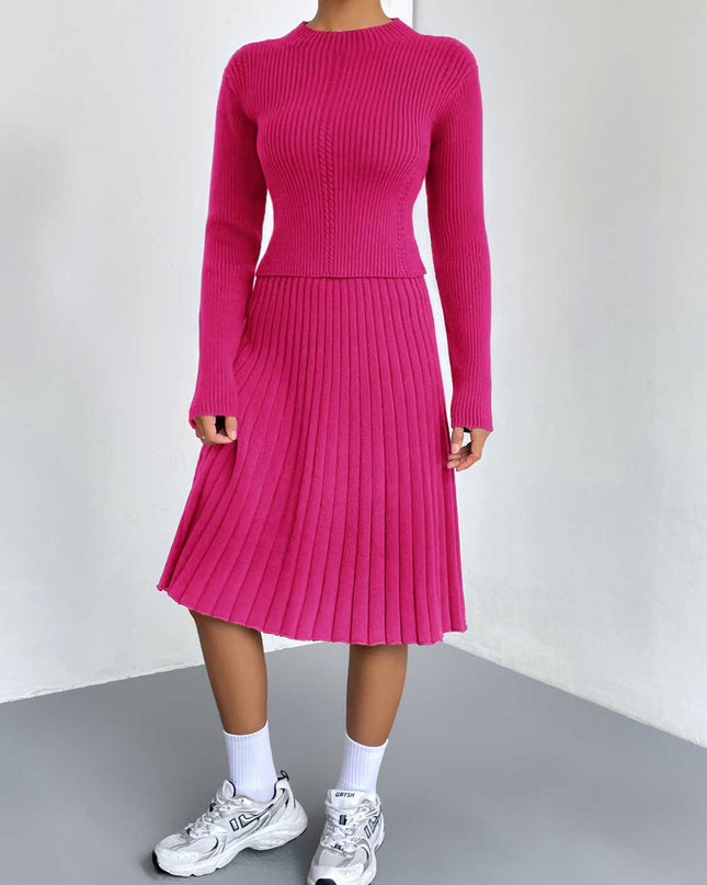 Rib-Knit Sweater and Skirt Set