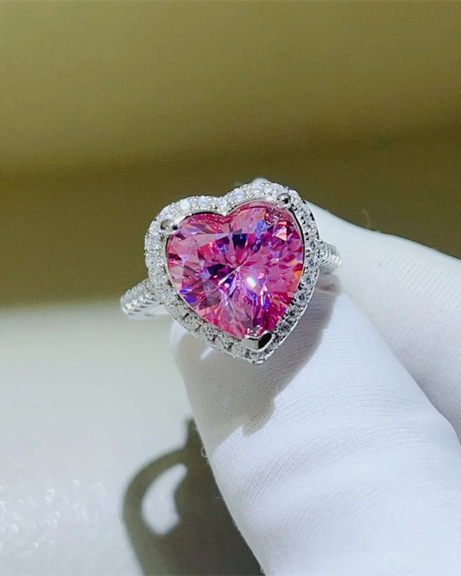 5 Carat Moissanite 925 Sterling Silver Heart Ring