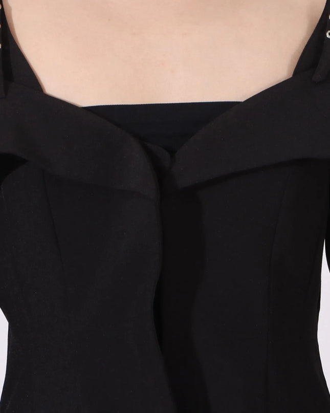 Ruffled Cold Shoulder Long Sleeve Outerwear