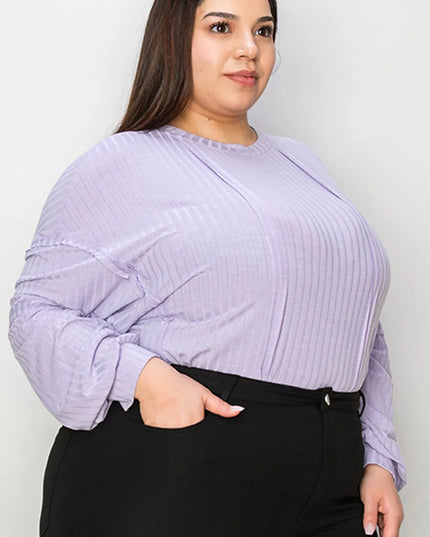 Basic Bae Full Size Ribbed Round Neck Long Sleeve T-Shirt