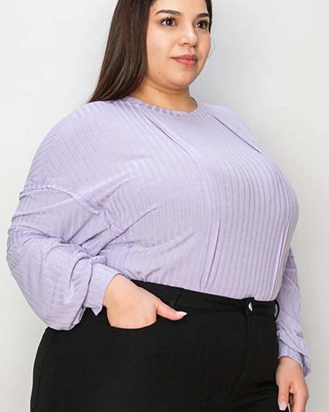 Basic Bae Full Size Ribbed Round Neck Long Sleeve T-Shirt