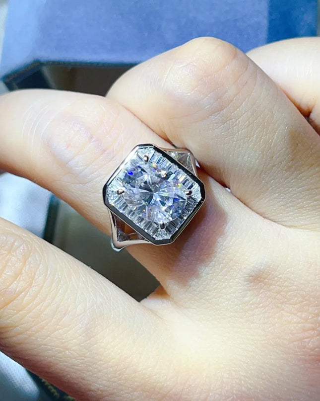 3 Carat Moissanite Engagement Square Ring