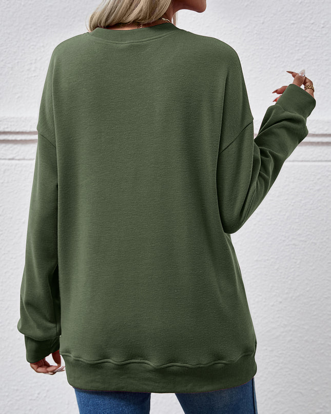 Dropped Shoulder Sweatshirt with Pockets