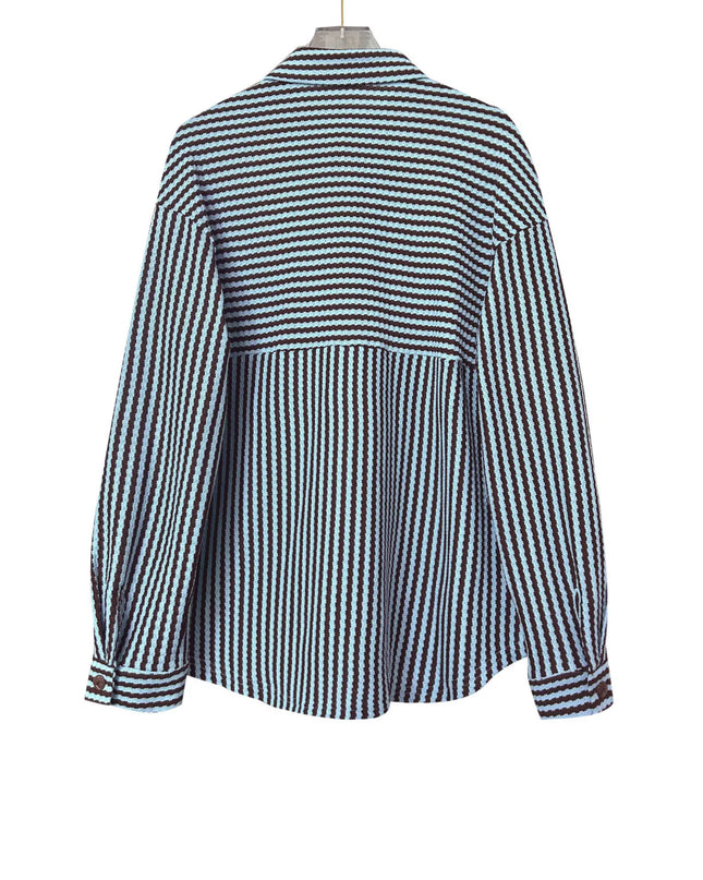 Striped Button-Down Casual Shirt