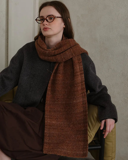 Striped Detail Knit Scarf