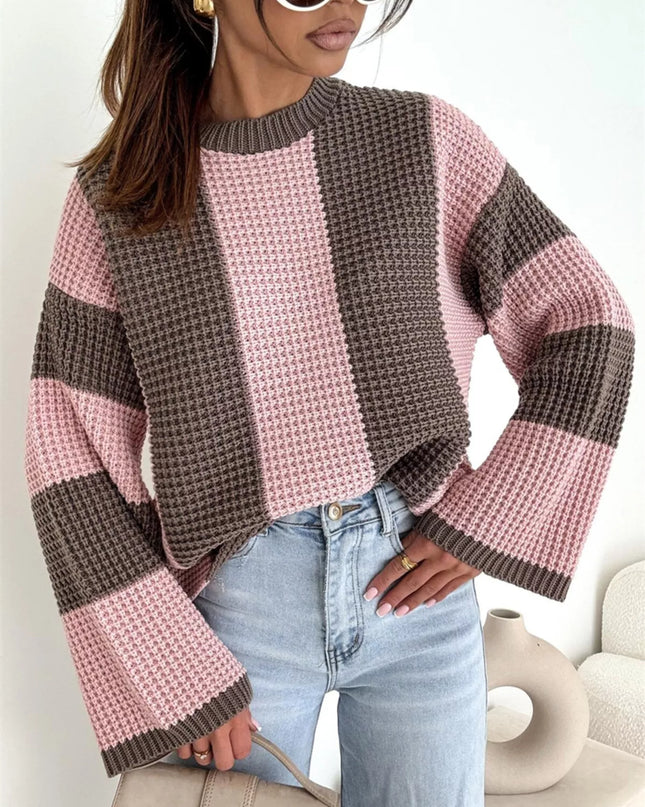Color Block Long Sleeve Sweater