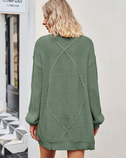 Cable-Knit Long Sleeve Cardigan