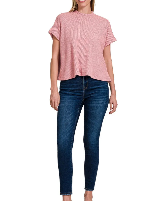 Zenana Sweater Boxy Top & Long Pants Set