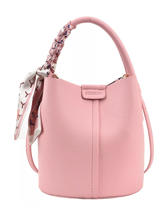 Bucket Crossbody Bag with Scarf Accent