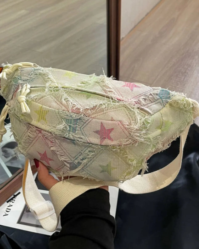 Raw Edge Tie-Dye Crossbody Bag