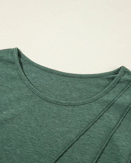 Asymmetric Seam Detail Long Sleeve Top