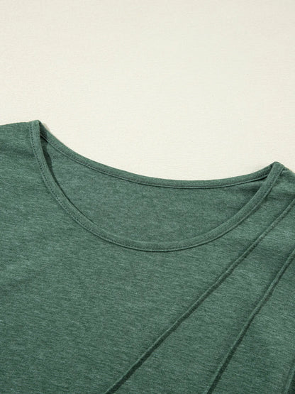 Asymmetric Seam Detail Long Sleeve Top