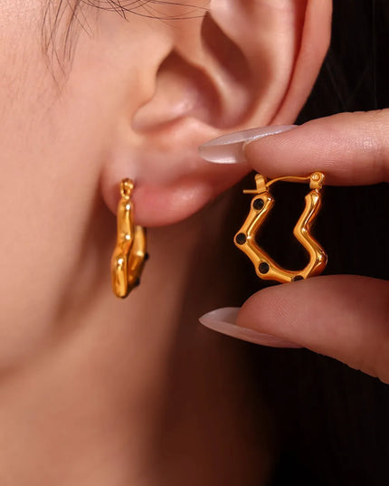 Stainless Steel Heart Earrings 