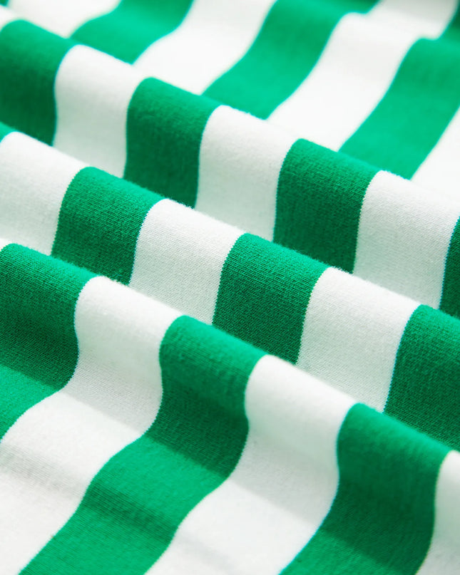 Stripe Colorblock Collared V Neck Cropped Top