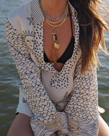 Nautical Print Top and Shorts Set