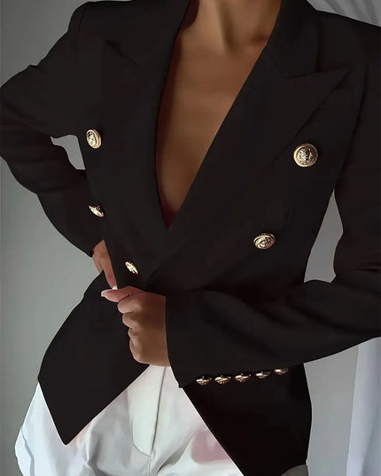 Decor Button Lapel Collar Blazer