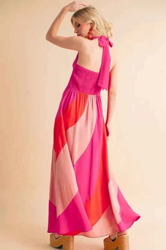 Aemi+Co Color Block Sleeveless Maxi Dress