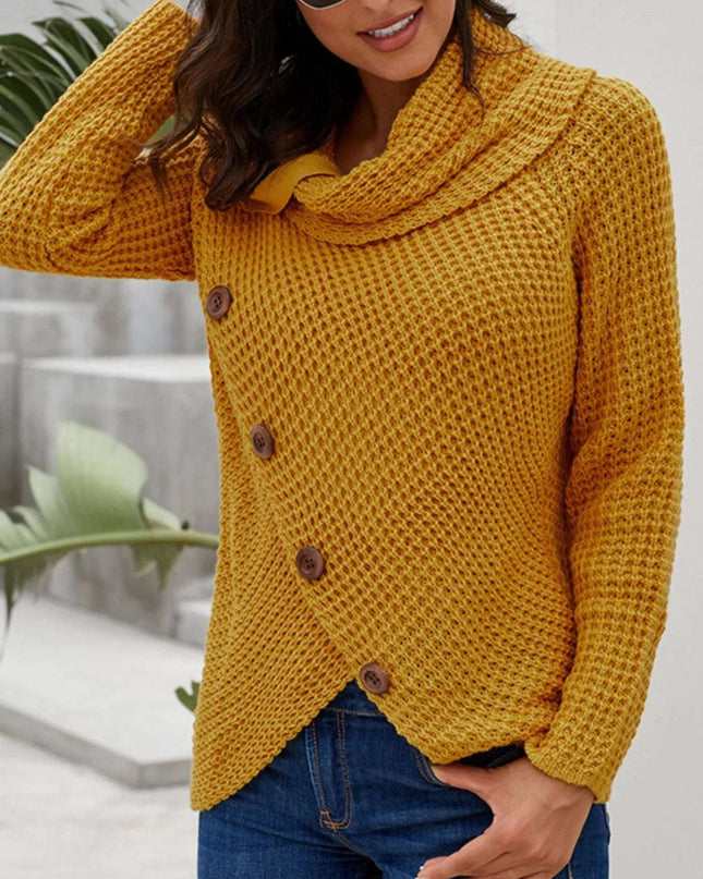 Full Size Texture Turtleneck Long Sleeve Sweater Plus Size