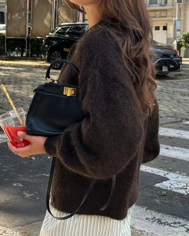 Button Down Long Sleeve Cardigan