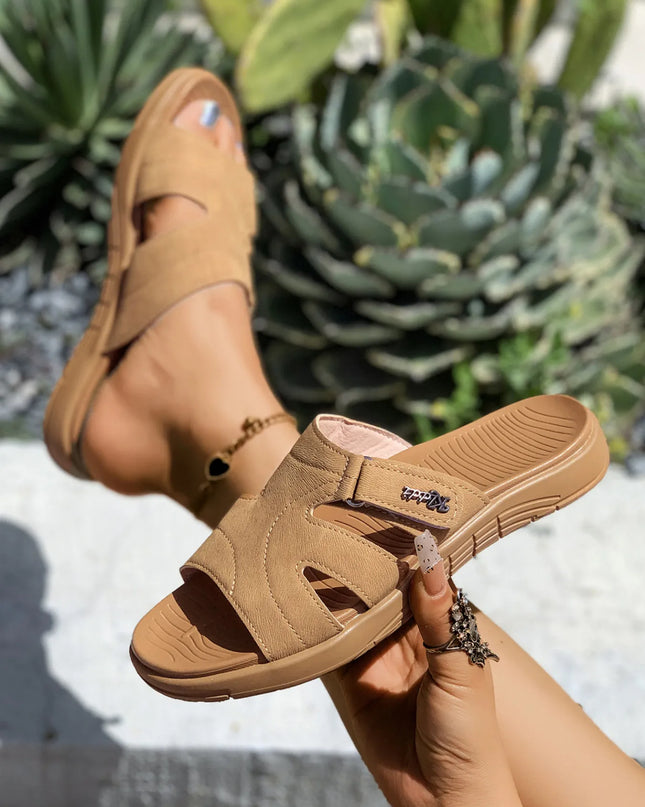 Casual Comfort Cut-Out Platform Slides 