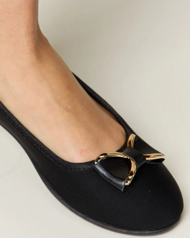 Forever Link Metal Buckle Flat Loafers