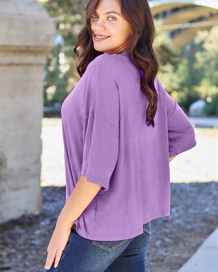 Basic Bae Bamboo Full Size Round Neck Drop Shoulder T-Shirt