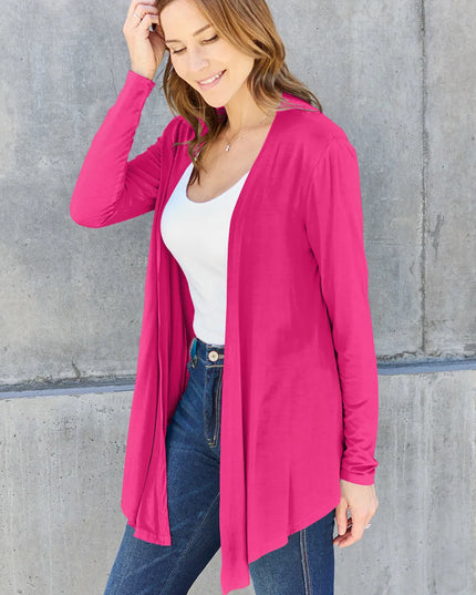 Basic Bae Full Size Open Front Long Sleeve Cardigan