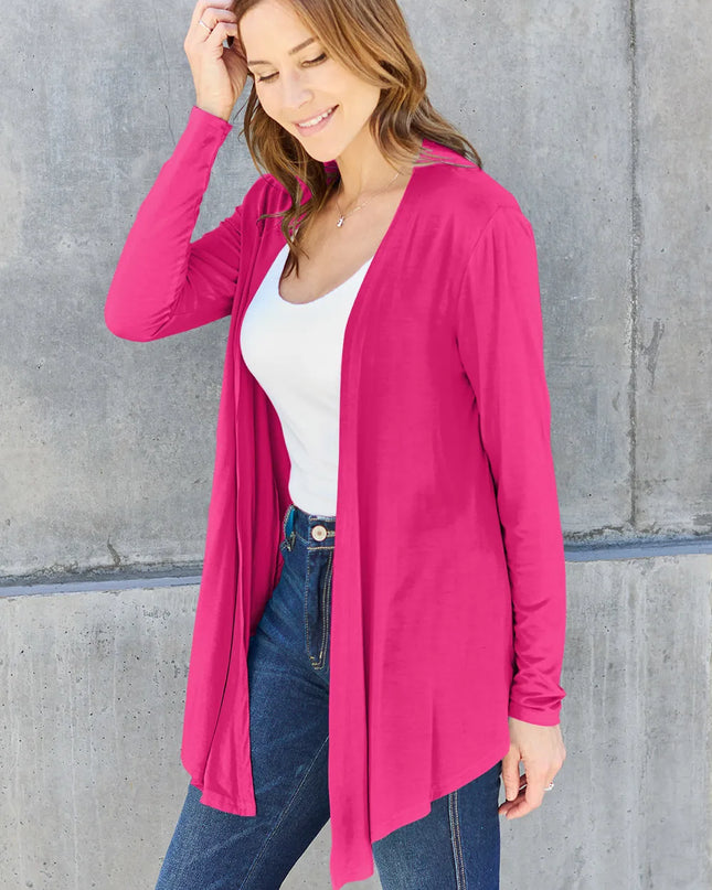 Basic Bae Full Size Open Front Long Sleeve Cardigan