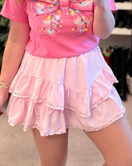 Lovelet Lace Detail Layered Skirt 