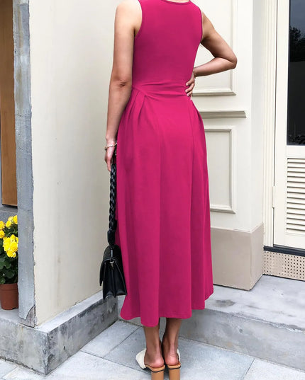 V-Neck Midi Tank Dress