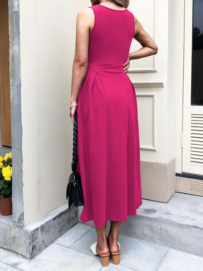 V-Neck Midi Tank Dress