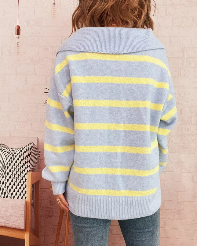 Striped Dropped Shoulder Sweater